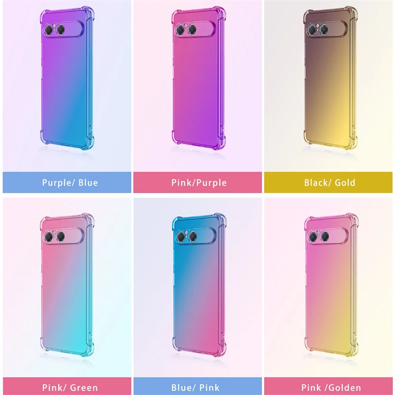 Rainbow Ultra Thin Shockproof Gradient Case - Four-Corner Silicone Soft Cover