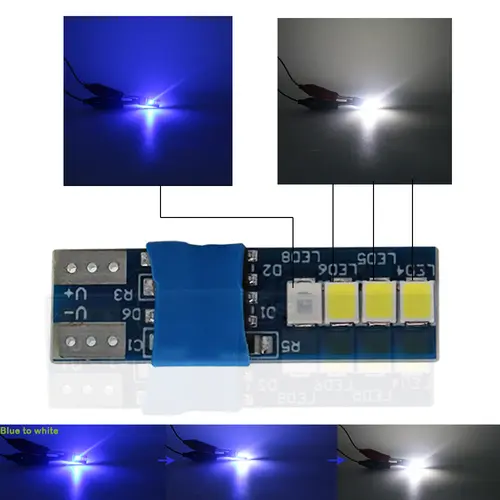 2pcs Canbus W5W T10 8smd 2835 Auto Wedge Light Car Interior Reading Lamp No Error Door Parking Bulb Blue Yellow Pink to white - Image 7