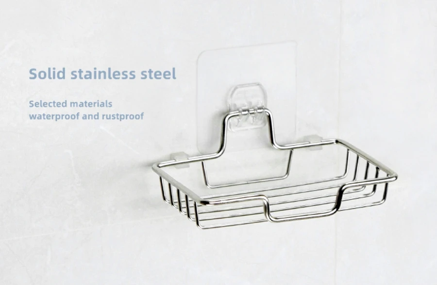 1Pcs Soap Rack Stainless Steel Wall-Mounted Water Drain Holder