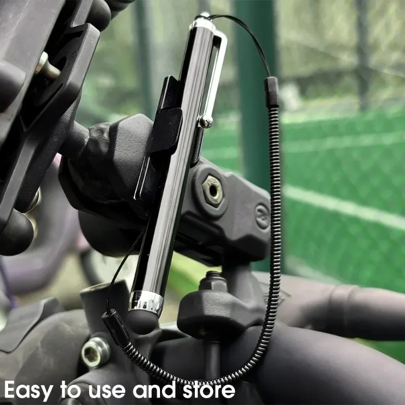 Universal Capacitive Screen Stylus with Spring Cable and Pen Clip