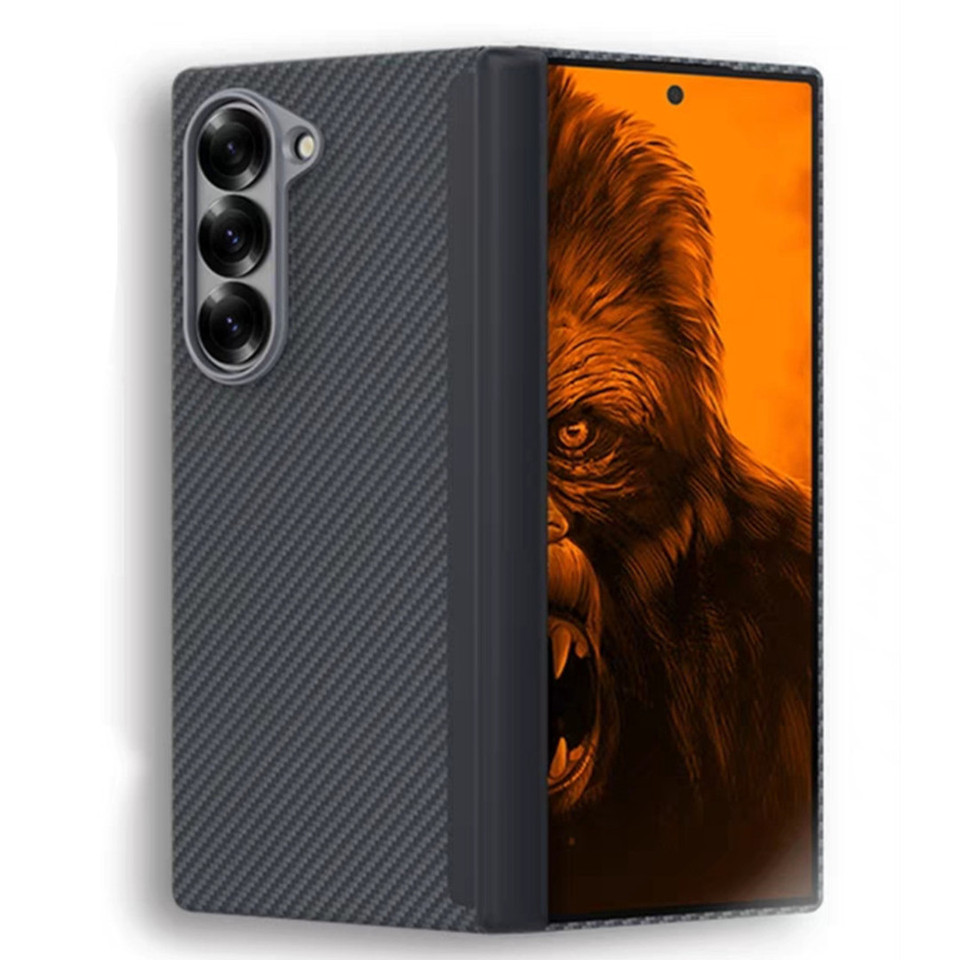 Genuine Real Carbon Fiber Slim Case For Samsung Galaxy Z Fold 6 ZFold6 Matte Thin Flip Hinge Cential Axis Armor Back Cover