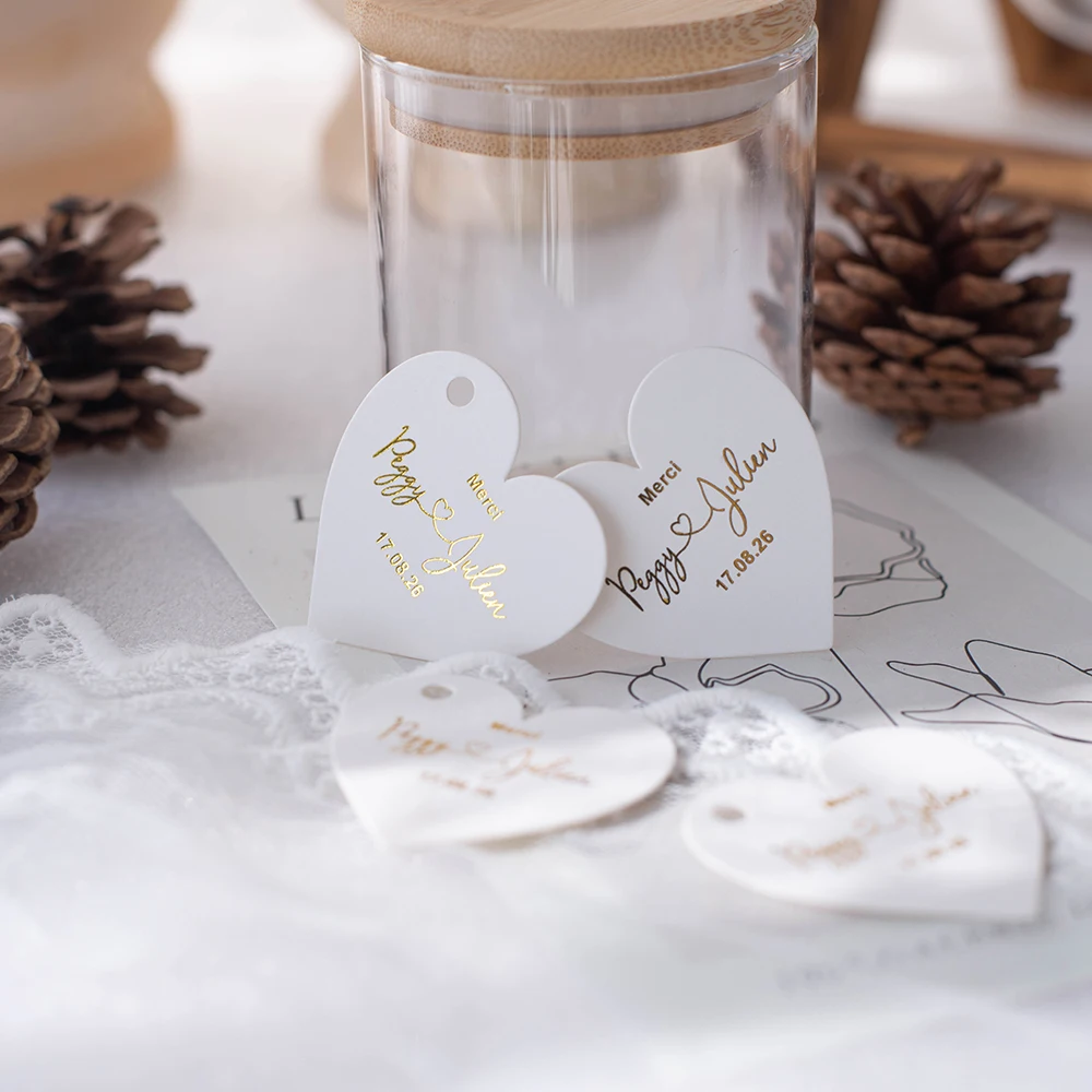Personalized Card Gold Heart tags Garment Accessories For Handmade Items