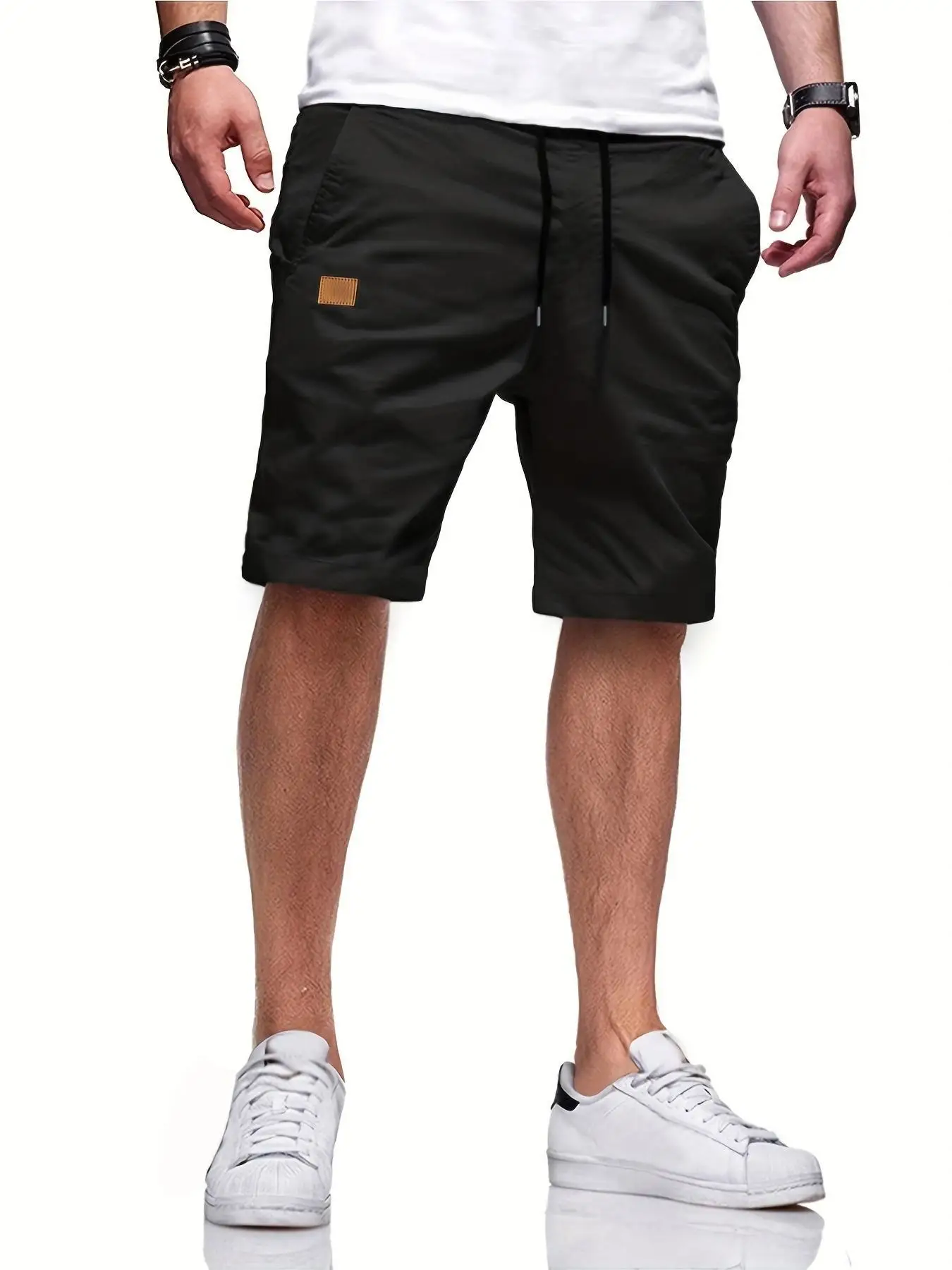 Neue Herren-Freizeitshorts, Bermuda-Shorts, Fitness-Jogging-Shorts, Vintage-Cargoshorts mit elastischem Bund – Detail 16