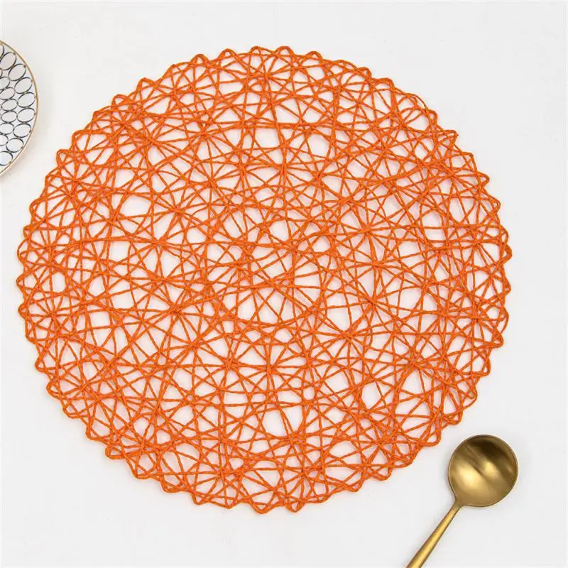 

Dish Pad Hollow Round Hand Woven Disorderly Woven Kitchen Decoration Accessories Kitchen Meal Mat Simple Anti-slip Placemats