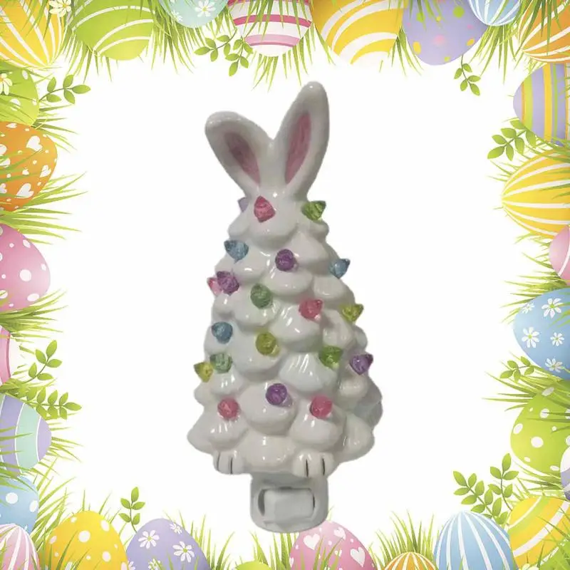 Easter Night Light Plug in LED Easter Bunny Tree Night Light Lamp Night