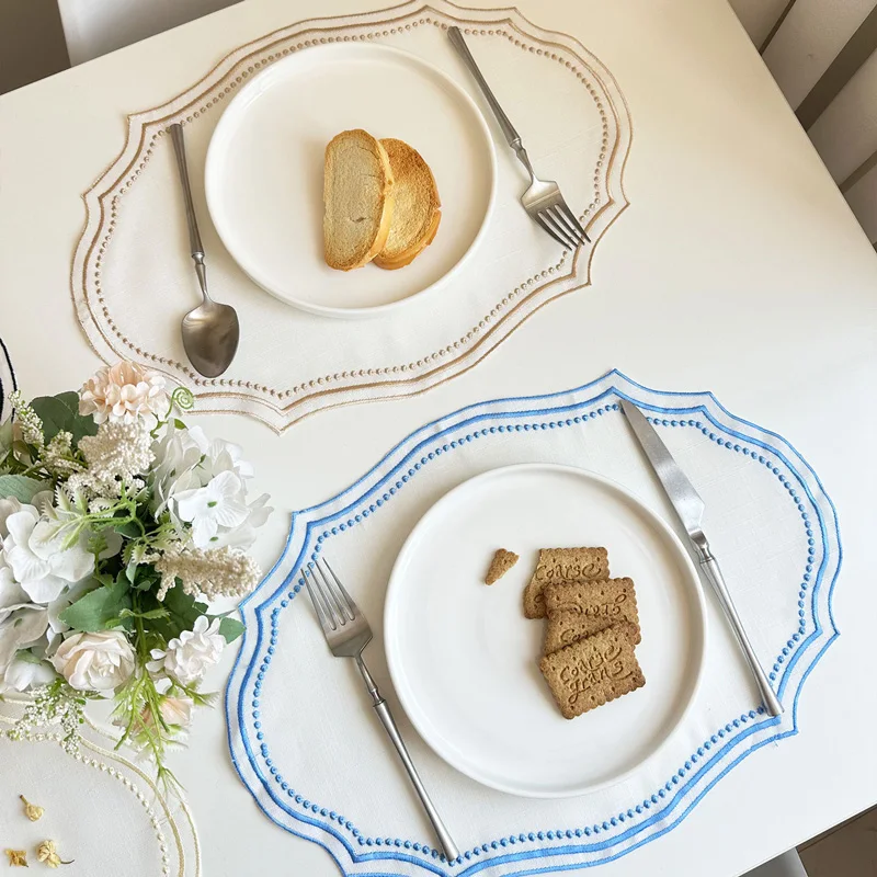 Y2k Vintage French Lace Table Mat Embroidered Napkins Tablecloth Decorative Pastoral Washable Lace Table Place Mat 2025 New