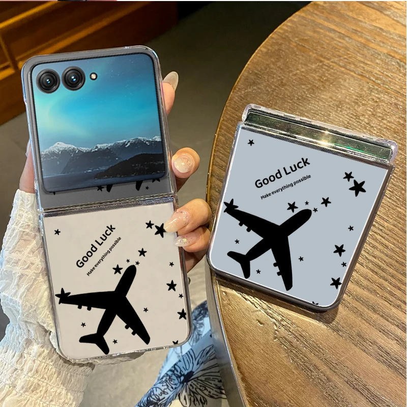 Snowy Mountains Travel Signpost Design - Clear Hard Folding Shockproof Phone Case