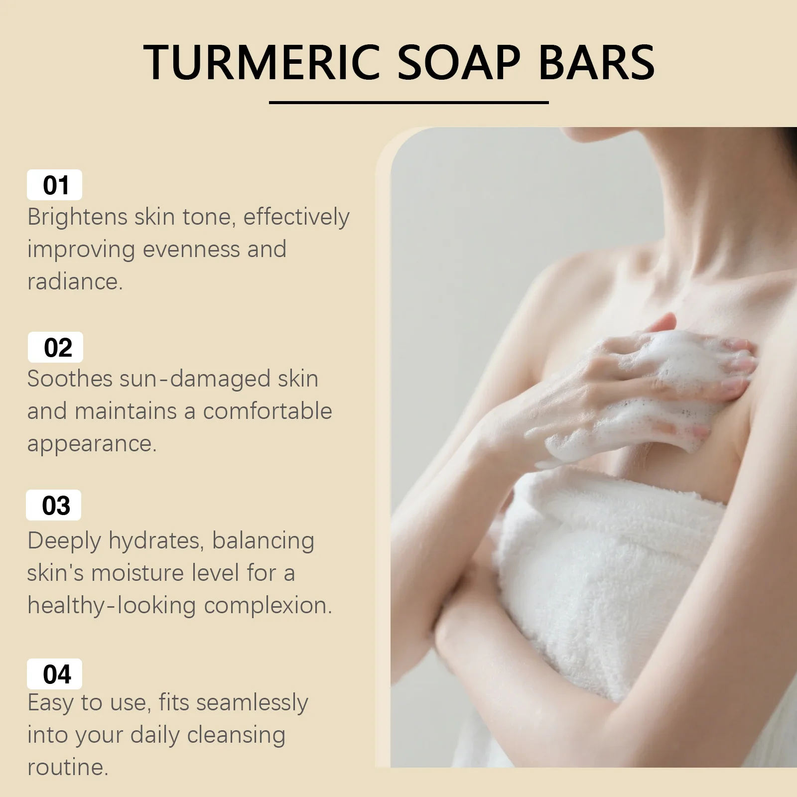 Turmeric Skin-Purifying & Nourishing Soap - A Mild Body Soap for Daily Bathing, Gentle Cleansing, Skin Softening & Moisturizing
