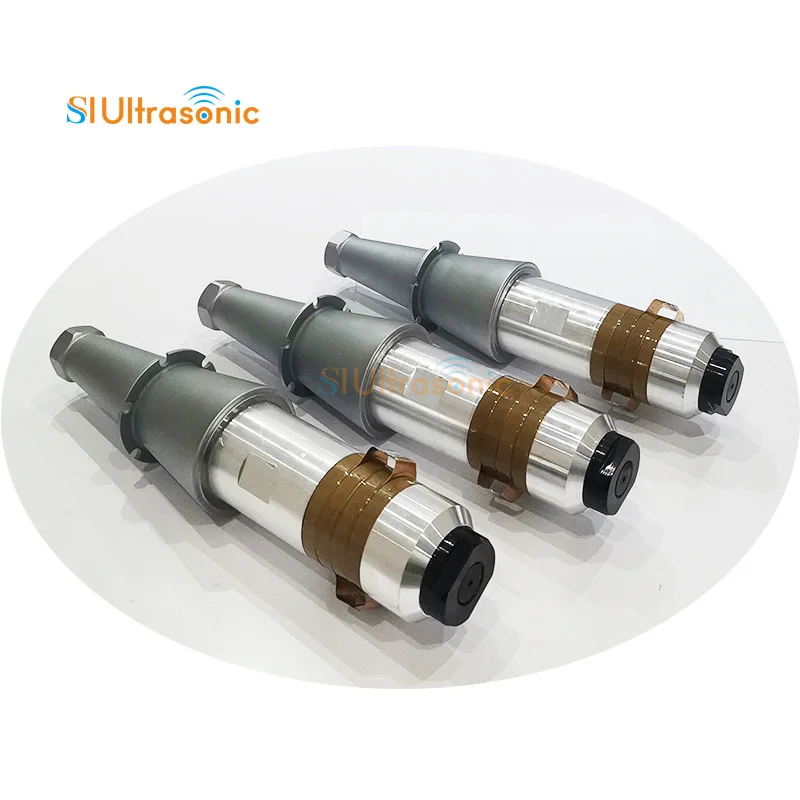 cusomized 3pcs ultrasonic welding transducer with customize horn