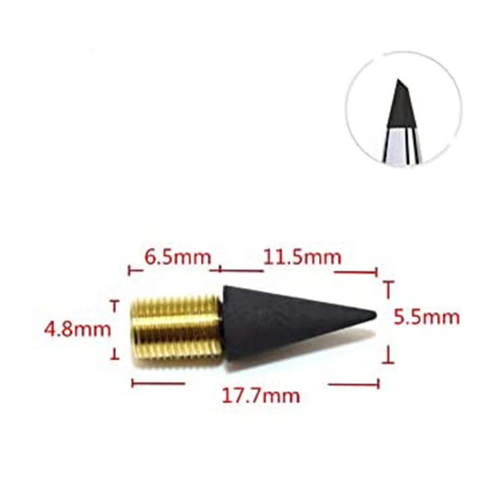A46M-12 Pcs 잉크리스 연필 팁 잉크리스 연필 교체용 펜촉 재사용 가능한 영구 연필용 영구 연필