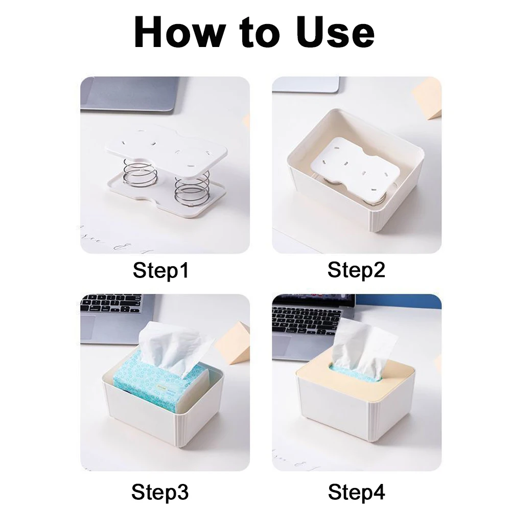 1-5pc Automatische Frühling Box Tissue Dispenser Kreative Rising Pop-up Tissue Box Halter Home Küche Wc halterung Organizer – Detail 8
