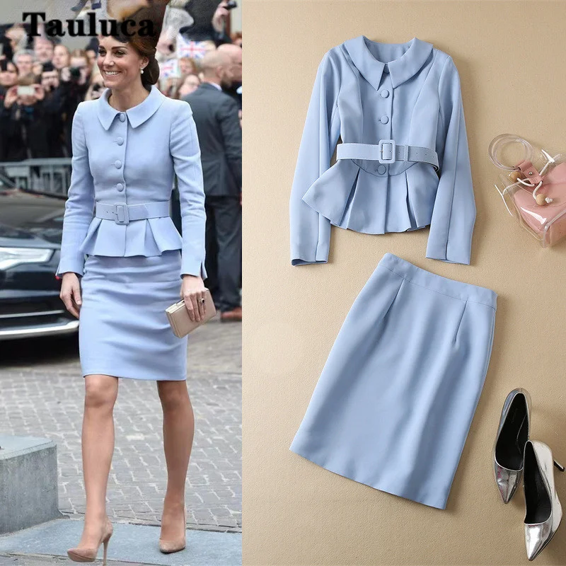 Kate Middleton outfit elegante Blazer Top gonna a matita abiti per