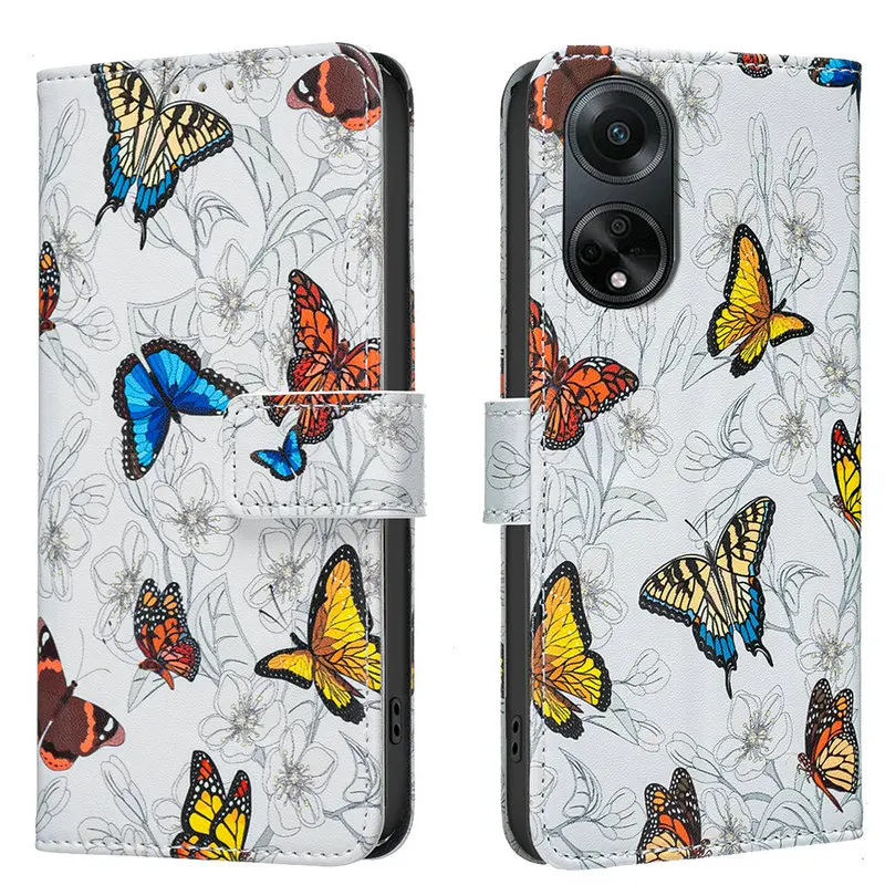 For OPPO A54 A74 A78 A98 A79 5G Luxury Case 3D Emboss Leather