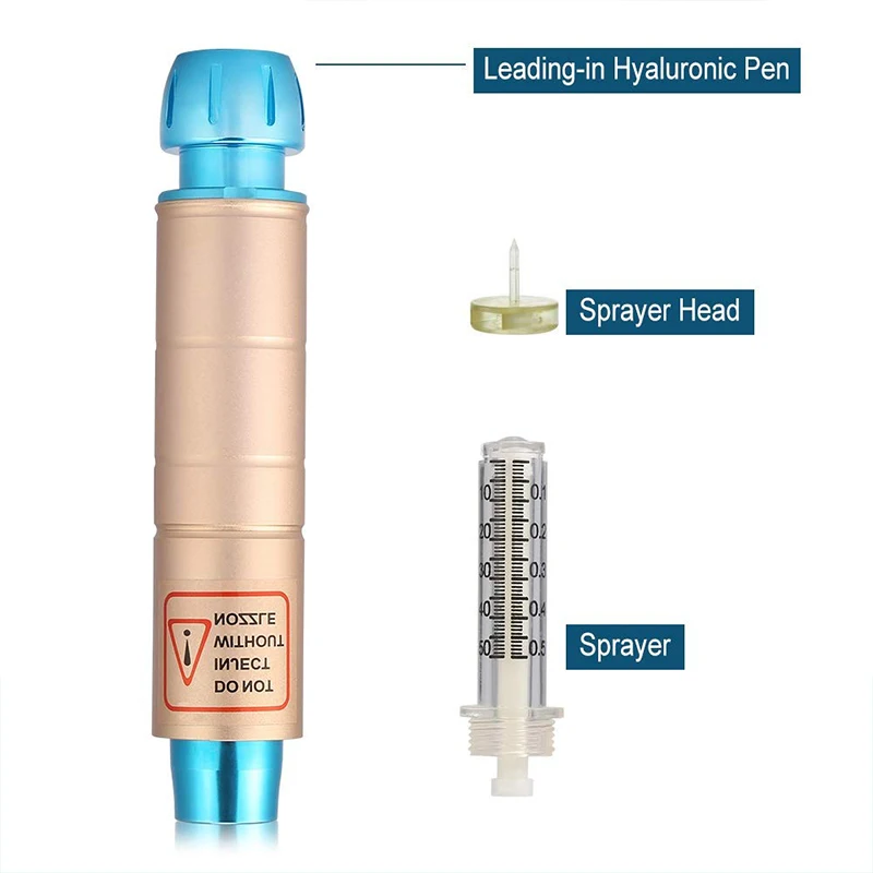 0.5ml gold Noninvasive injection pen Atomizer Sterile Hyaluronic Acid Pen Therapy Hyaluronic Gun Disposable Lip Injection Pen