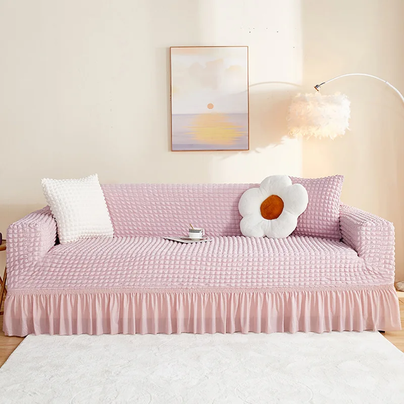 Funda de sofá elástica de seersucker, ajustable, muy elástica, protector de muebles para sala de estar, dormitorio, oficina, decoración del hogar
