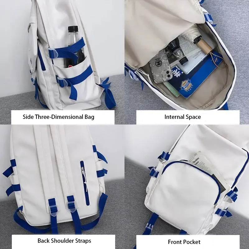 New High-Capacity Oxford Cloth Backpack Korean Version For Men Campus Students High-Quality Travel Lightweight Zippered Backpack
