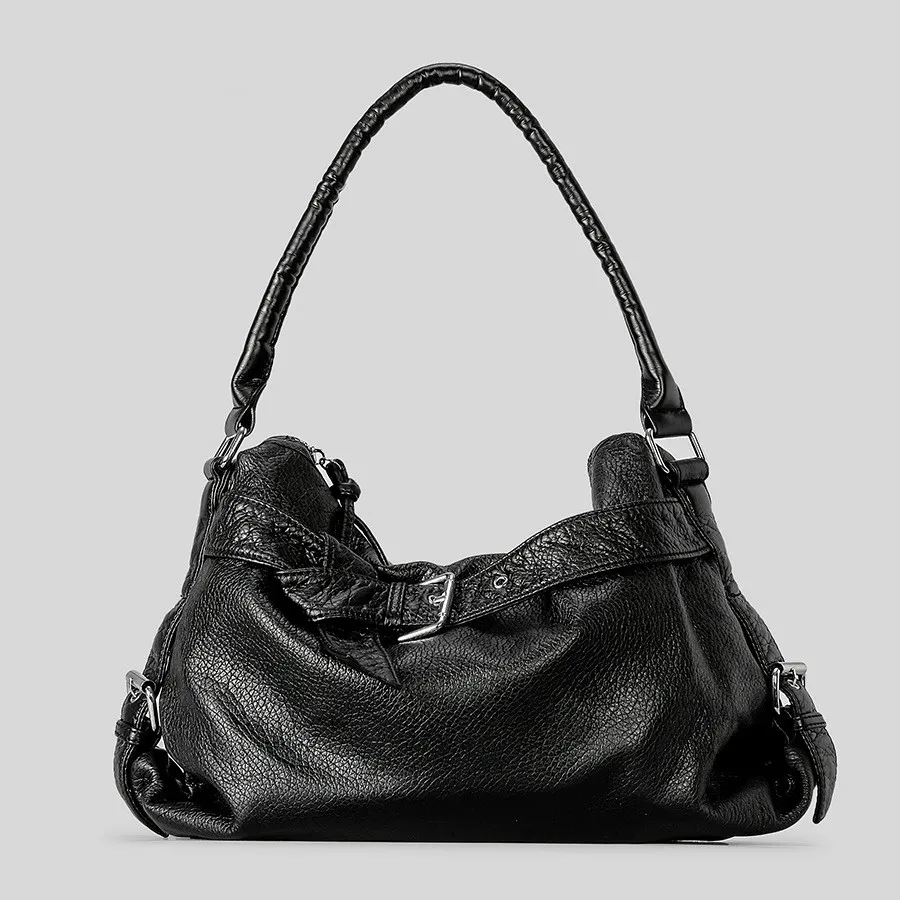 Retro Large-Capacity Soft PU Tote Bag Fashion Women's Handbag for Outdoor PU Crossbody Bag Chic Ladies PU Leather Tote Bag