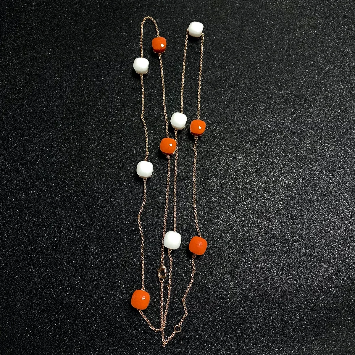 90cm Colorful Candy Square Sweater Chain with 10 Stones for Women Mix Colors Colorful Crystal Long Boho Style Crystal Necklace