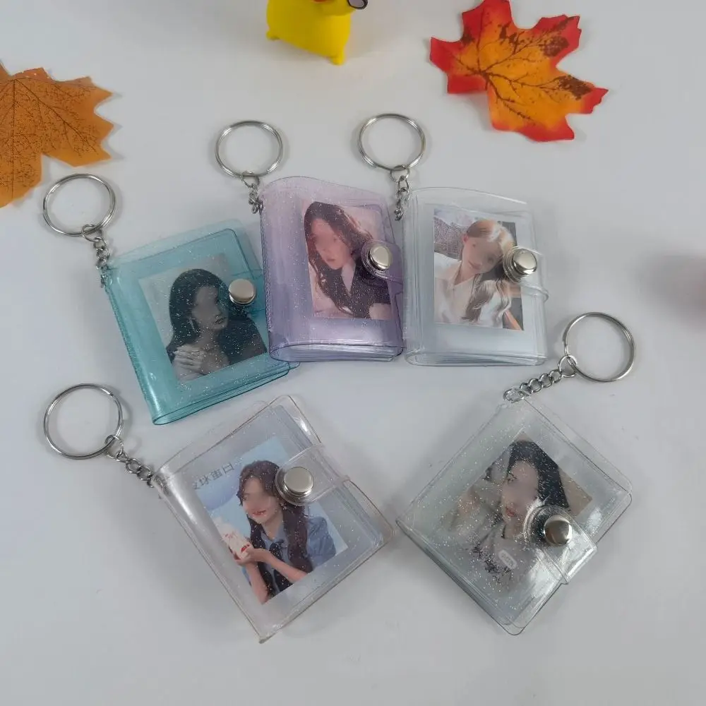 여성용 미니 사진 앨범, 휴대용 포켓 PVC 앨범, 열쇠 고리 배낭, 2 인치 보관 사진 카드홀더