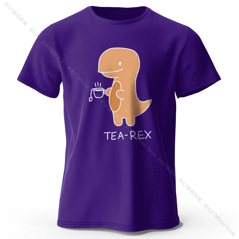 Whimsical Tea-Rex Dinosaur 100% Cotton Unisex T-Shirt - Soft, Breathable, and Playful Design