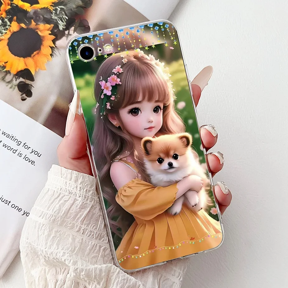 Cute Cat Painted Clear Silicone Soft Slim Phone Case