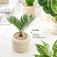 Simple Ceramic Flowerpot Office Desktop Green Plant Flowerpot Wind Silver Small Vase Flower Arrangement Decor Desktop Ornament 2