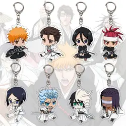 Original Anime Bleach Keychain  for women and men, acrylic keychain with a comical character, bag accessories, school pendants,