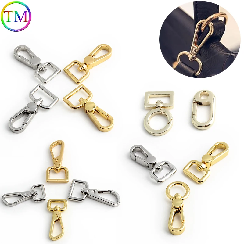 10-50pcs Metal Swivel Trigger Lobster Clip Clasp Ring Buckle For Bag Hanger Strap Purse Chain Strap Hook DIY Webbing Accessories