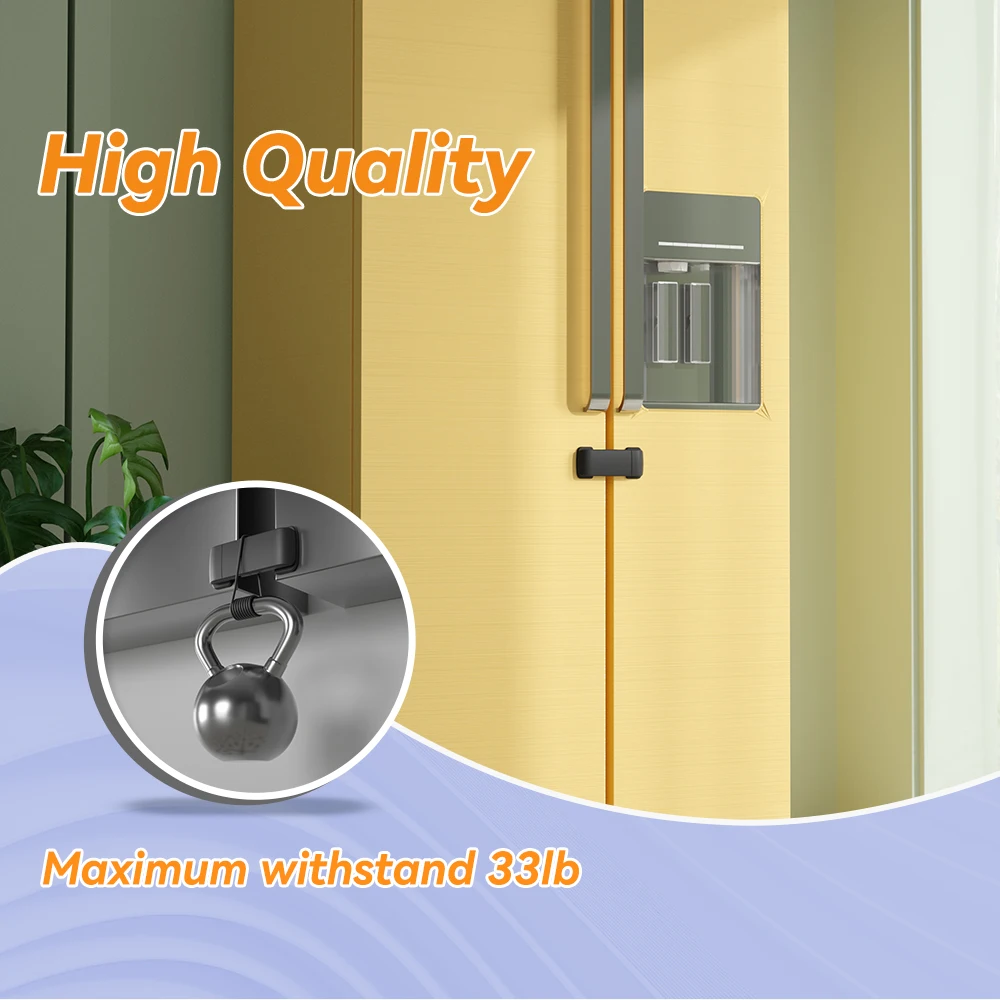 Cabinet lock Child lock Refrigerator lock Refrigerator door lock 2 Pcs Baby Safety French Fridge Door Lock Childproof Double Door Refrigerator Cabinet Cupboard for Toddlers