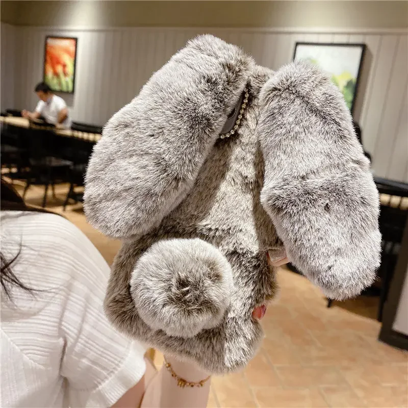 Luxurious Warm Plush Rabbit Fur Phone Case Cover