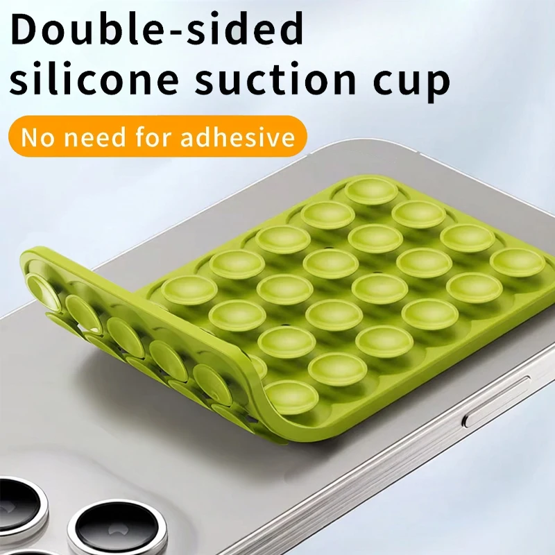 Double Side Silicone Suction Pad For Mobile Phone Fixture Suction Cup Backed Adhesive Silicone Rubber Sucker Pad For Fixing