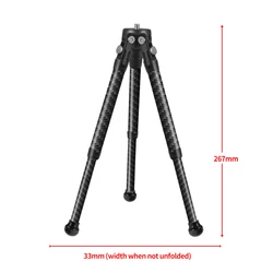 Lightweight Carbon Fiber Portable Tripod - Extendable & Adjustable Tabletop Stand (2 Section Extend A)