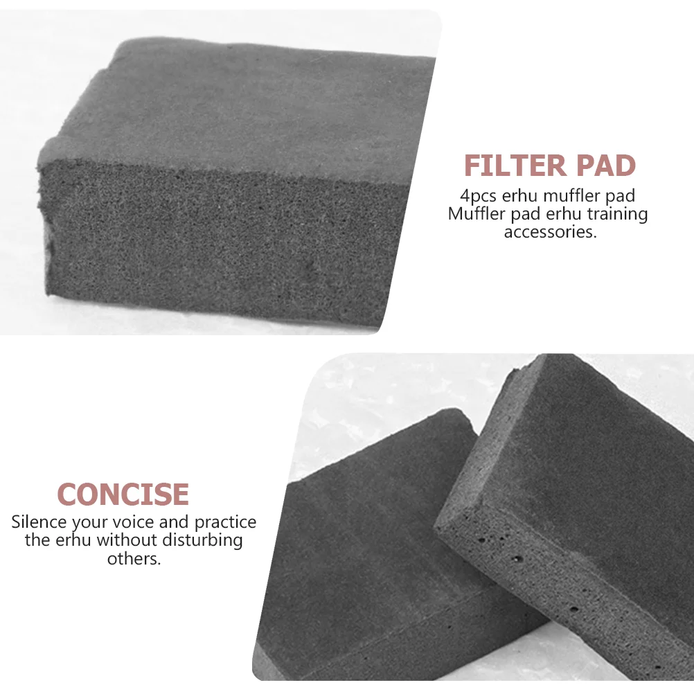 4 Pcs Sound Absorber Sponge Filter Pad For Mute Violin Accessories Musical Instruments Acoustic Erhu Sordine Erhu Sound