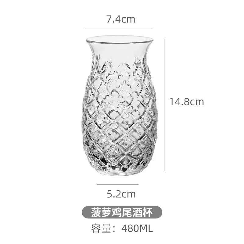 Creative Pineapple Glass Cup Bar Ice Cocktail Pineapple Glass Bottle 400-500ml