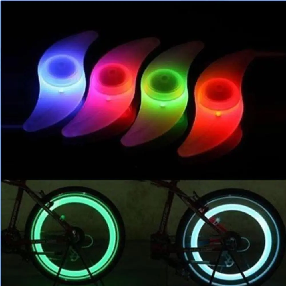 Bicycle Spokes Lamp Cycling Bike Willow LED Wheel Wire Lights Waterproof Bike Cycling Lamp Tire Valve Caps Wheel Bicycle Parts Bike Accessories 1Pcs
