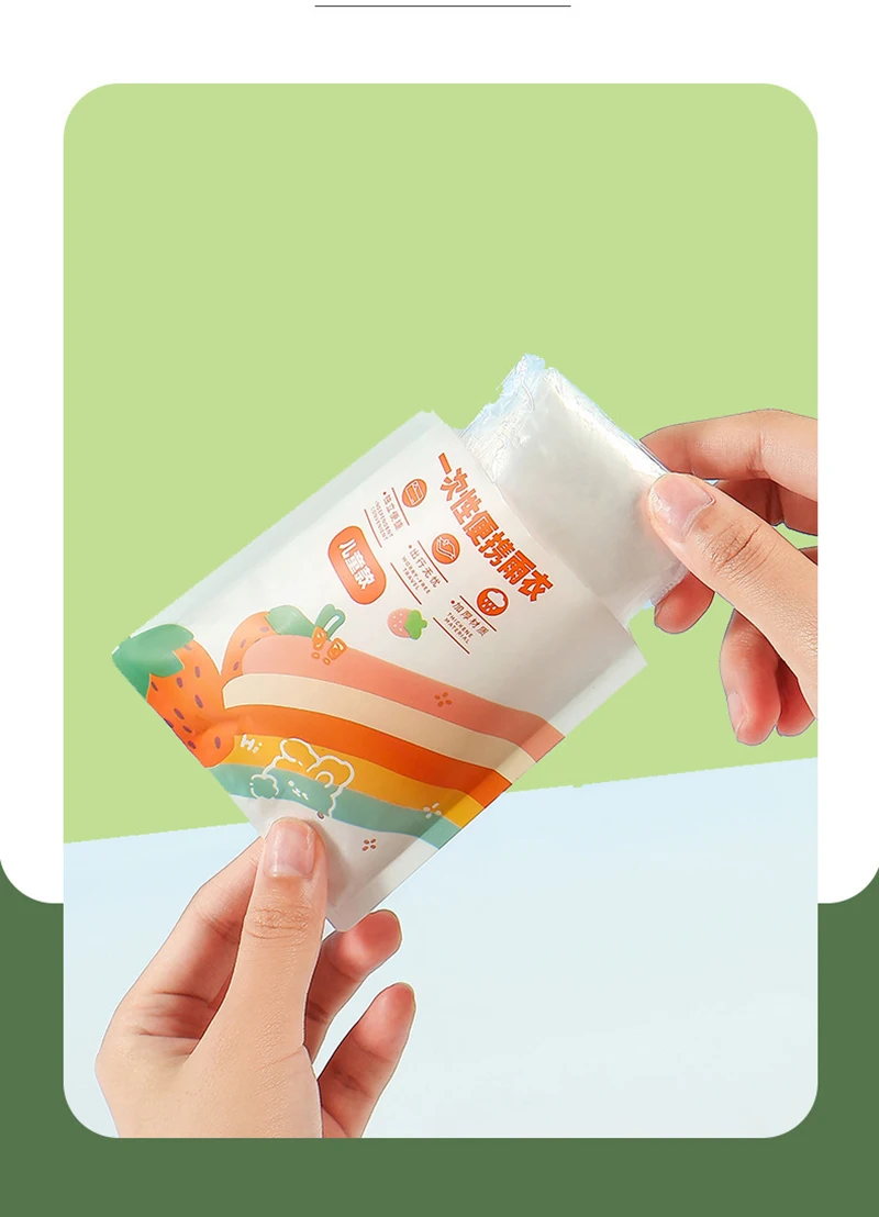 어린이용 휴대용 두꺼운 비옷, 일회용 카드 비옷, 야외 여행 하이킹 방수 후드 판초, 캠핑용