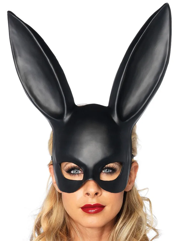 

Halloween Masks Half Face Rabbit Mask Black Christmas Bar Masquerade Party Rabbit Ears Masks Sexy Cosplay Props Nightclub Bunny