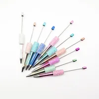 20pcs DIY Starry Sky Sugar Diamond Beaded Pen Handmade Sugar Diamond Advertising Promotion Beadable Ballpoint Pens Stationery 1