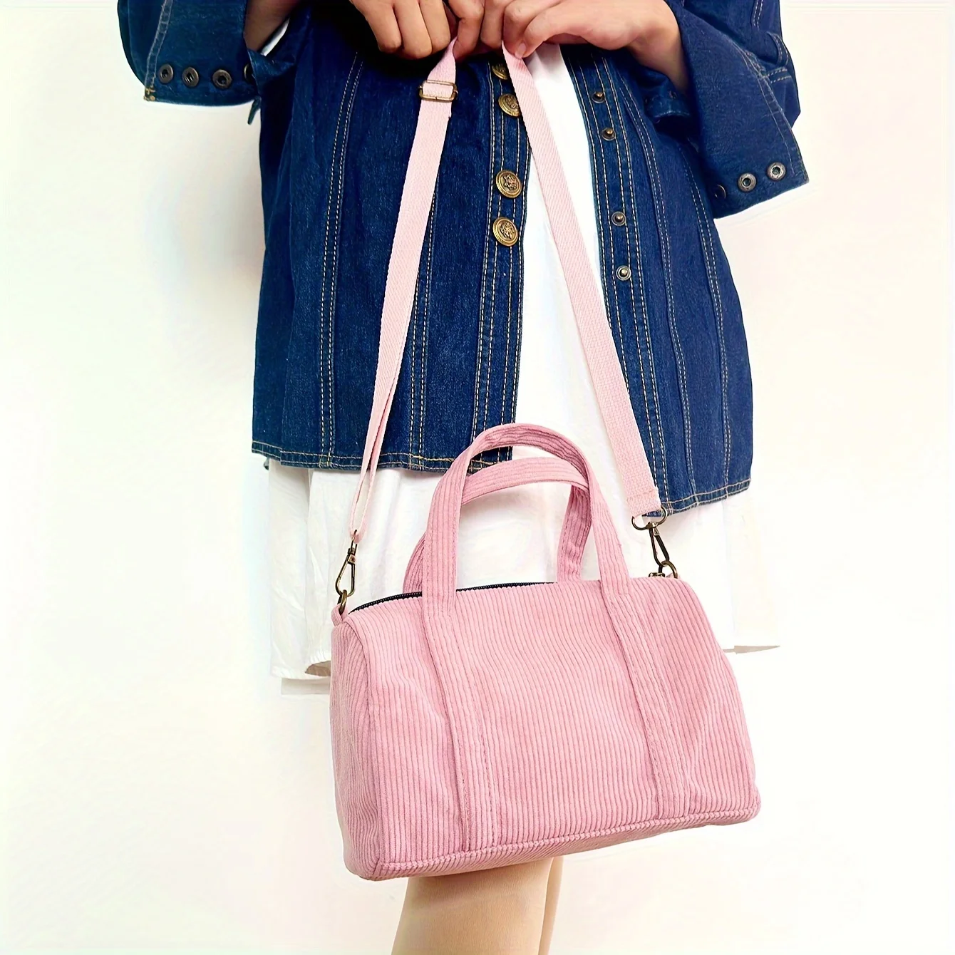 Corduroy Crossbody Bag for Women and Girls