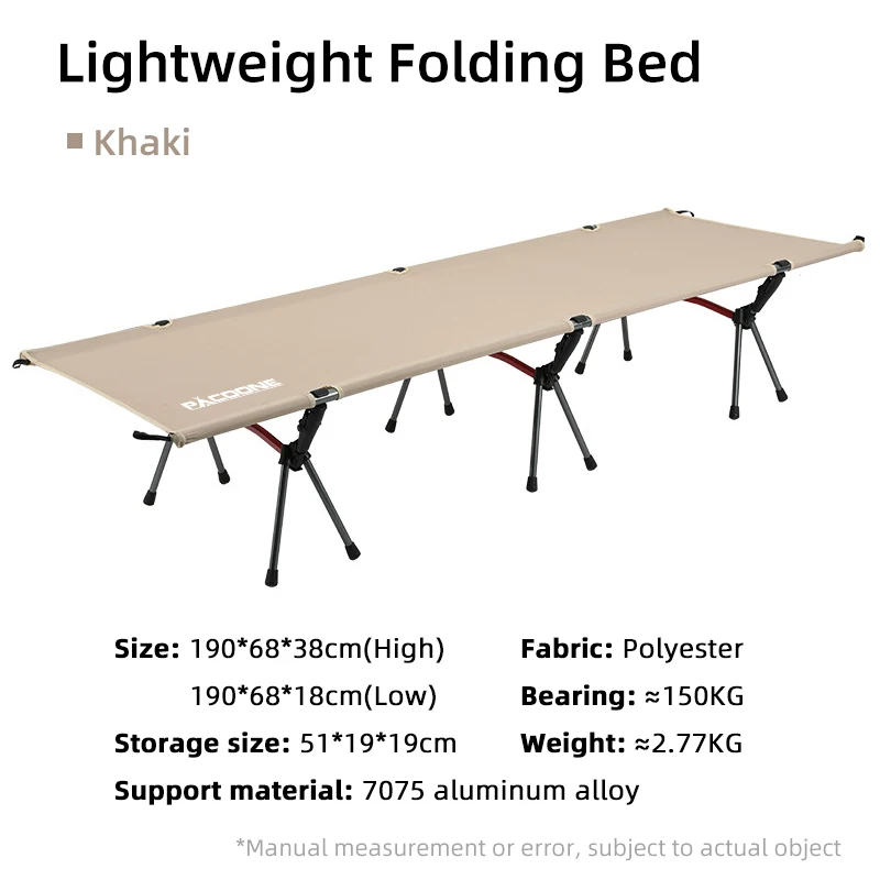 thumbnail image 1 of PACOONE-cuna plegable para acampar, cama portátil para exteriores, cunas cómodas para dormir para adultos y niños, Camping, viajes, RV, 1 of 4