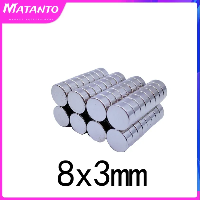 

20/50/100/200/300PCS 8x3 mm Rare Earth Magnets Diameter 8x3mm Small Round Magnet 8mmx3mm Permanent Neodymium Magnets D8*3mm 8*3