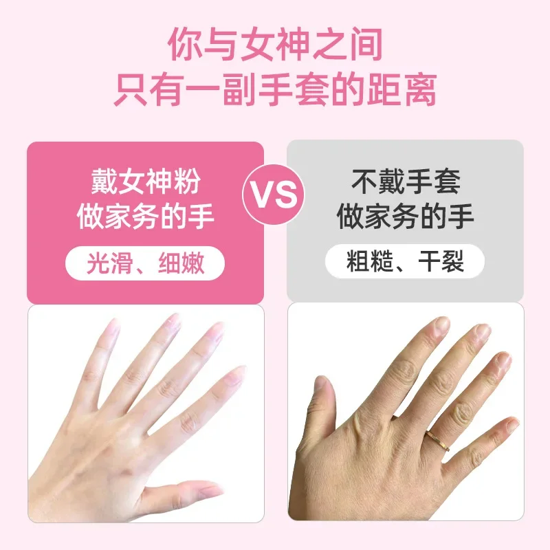 여성용 일회용 장갑 레드 핑크 라텍스 프리, 가정 직장 안전 탄성 장갑, 합성 니트릴 비닐, 소형, 100 개