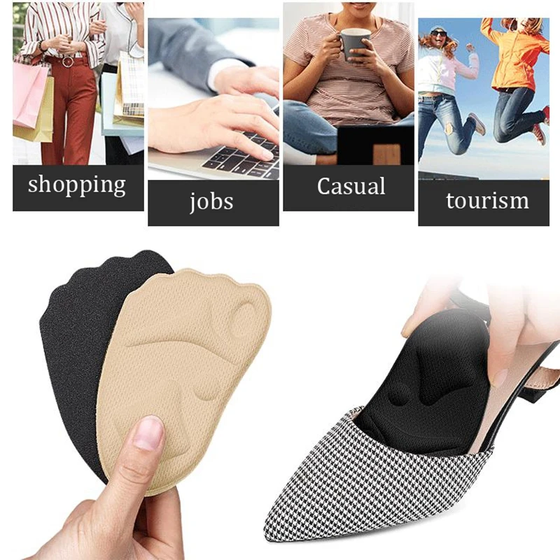 Shoe Insoles Forefoot Pads Toe Pads Forefoot Cushion Women Forefoot Half Insoles for Shoes Shoe Size Reduce Insert Shoe Pads Comfort High Heels Toe Protector Cushion Foot Care Pad
