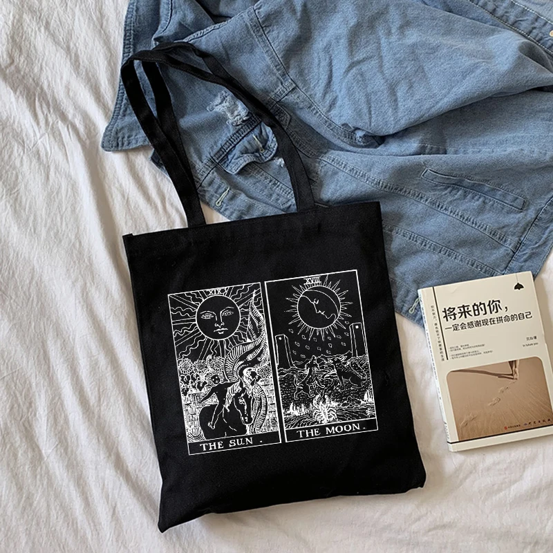 

Sun Myth Canvas Bag Casual Women Bag Hip Hop Shoulder Bag Harajuku Vintage New Cartoon Ins Shopper Bags Large Capacity Women Bag