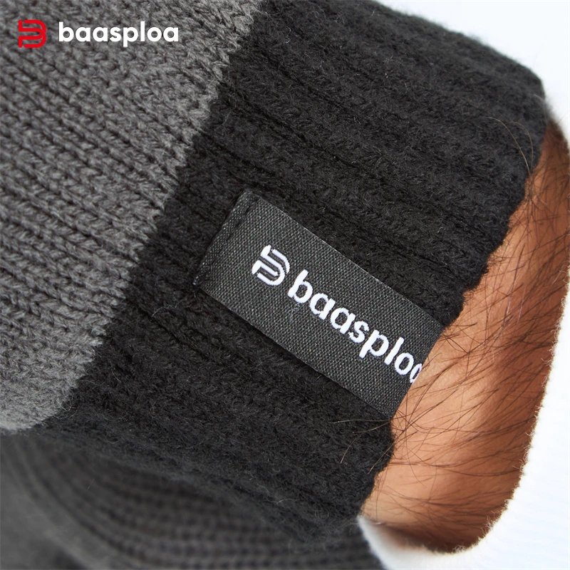 Men Knitted Gloves Autumn Solid Thicken Warm Full Fingered Gloves Female Casual Winter Stretch Plush