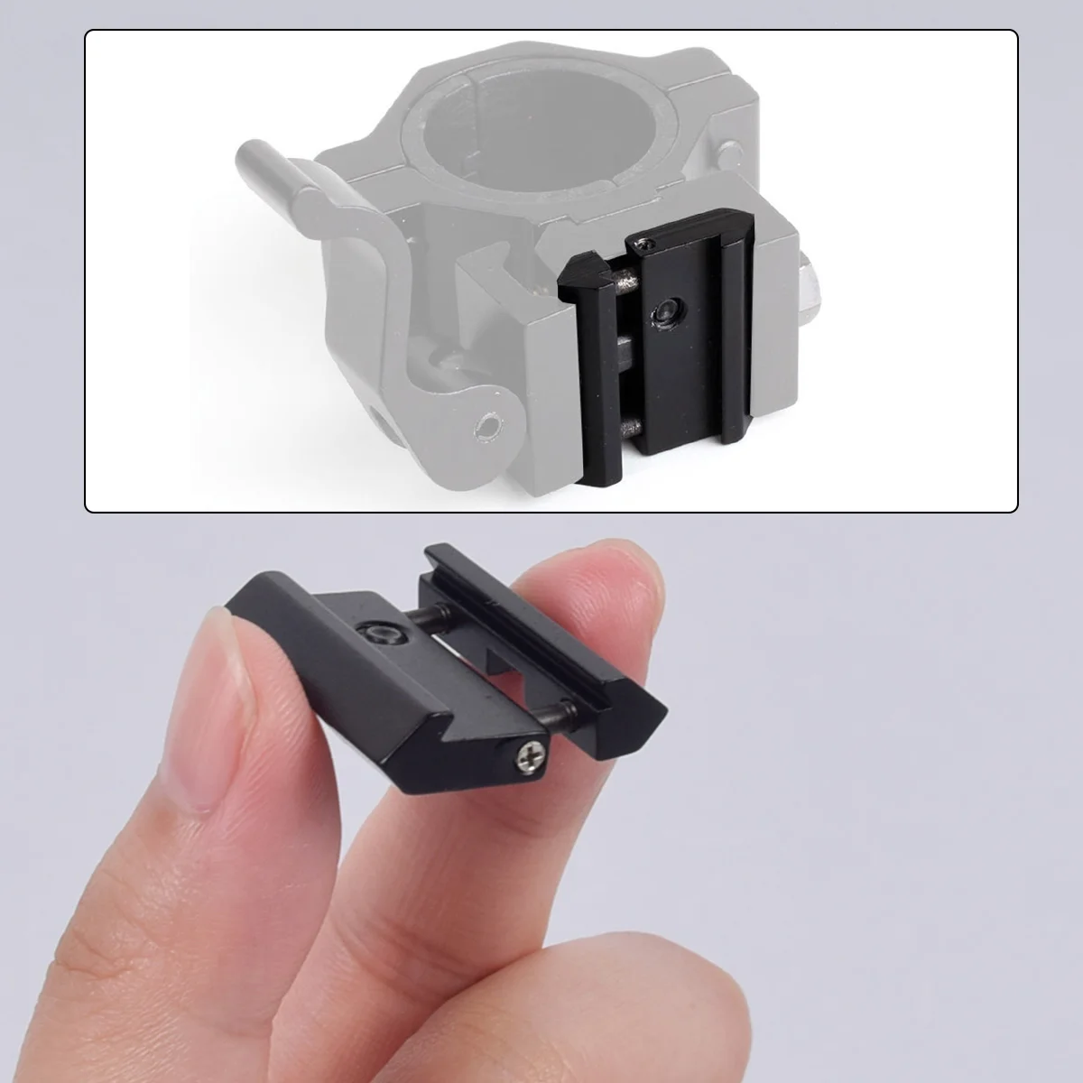 Confezione da 2 adattatori da 11 mm a coda di rondine da 20 mm, base di