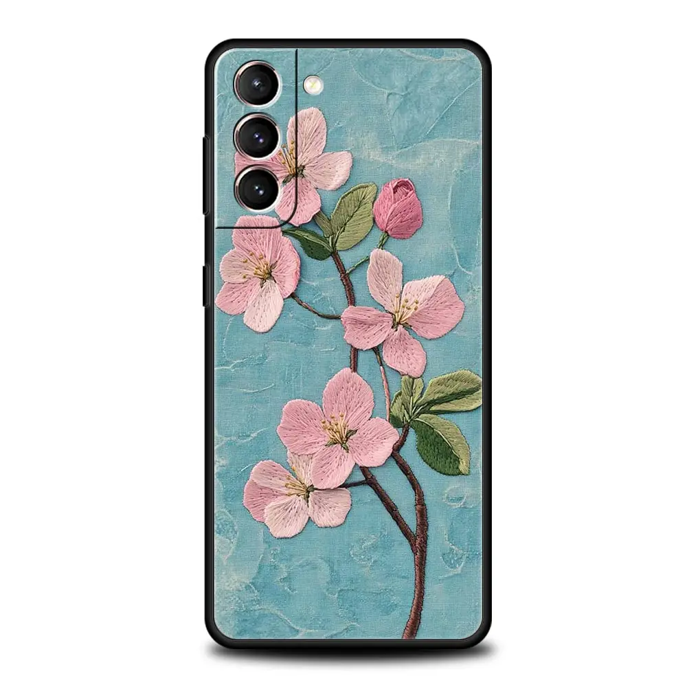 Elegant Flower Marble Design Soft TPU Phone Case Cover