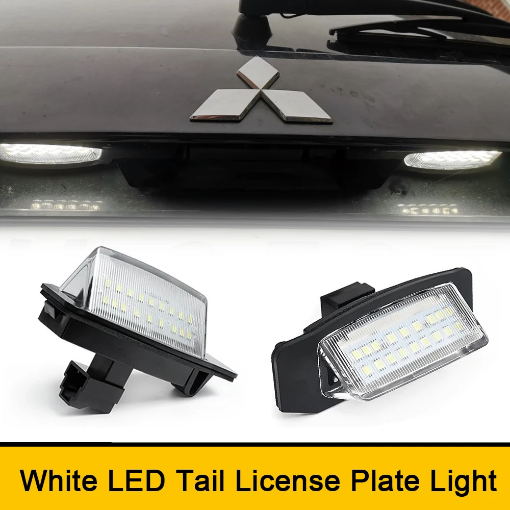 2x White LED rear car license plate lights for Mitsubishi Eclipse
