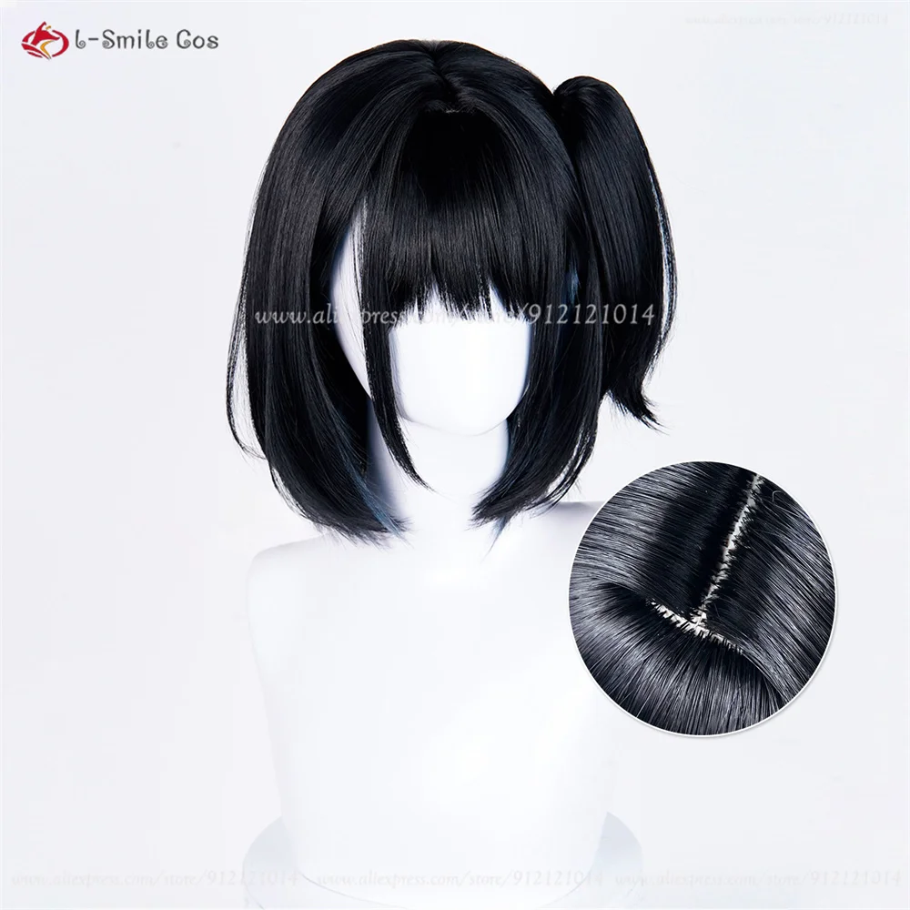 Qiao Ling Rin Jo Cosplay Perücke Schwarz Synthetik Hitzeresistent Anime Halloween 13