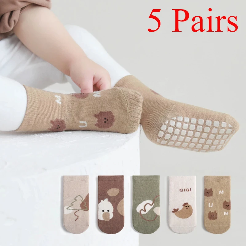 5/3/1 pairs Socks Winter Baby Socks Toddler Anti-slip Children's Cartoon Floor SocksIndoor Floor Warm Hose Accessories 0-5Y